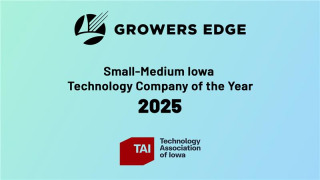 Growers Edge named Best Small-Medium Iowa Technology Company of the Year at the 2025 Prometheus Awards.